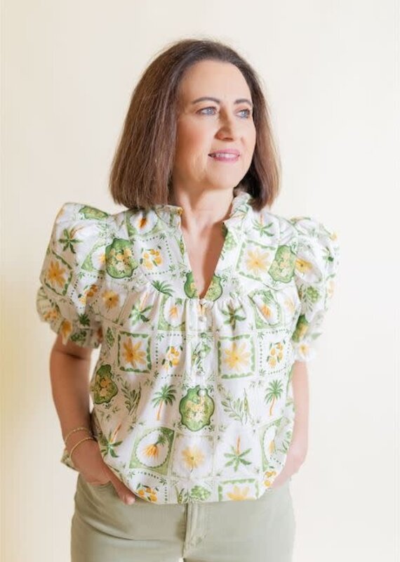 Eden Printed Blouse Green