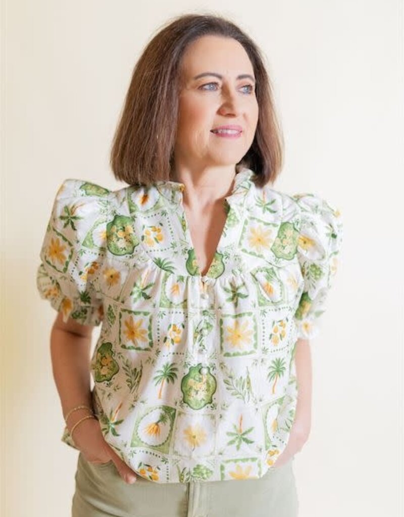 Eden Printed Blouse Green