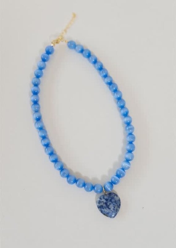 Nereyda Heart Necklace Blue