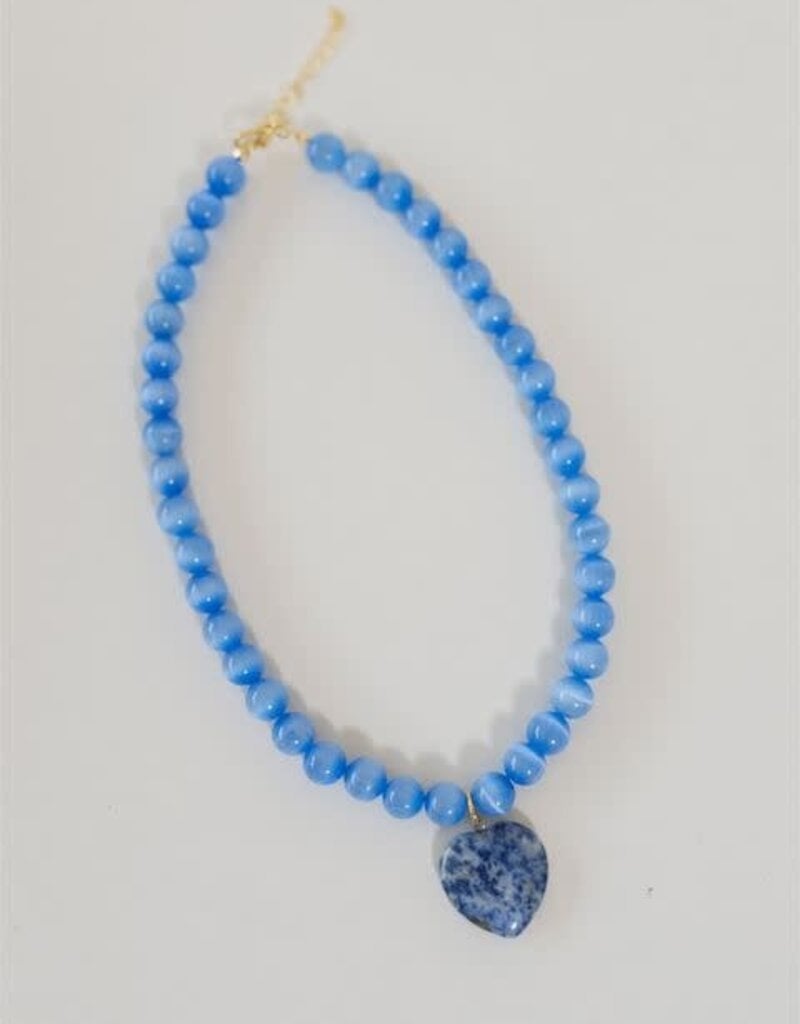 Nereyda Heart Necklace Blue