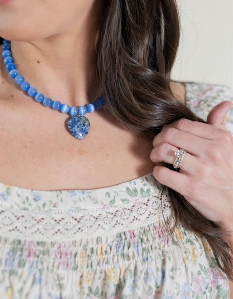 Nereyda Heart Necklace Blue