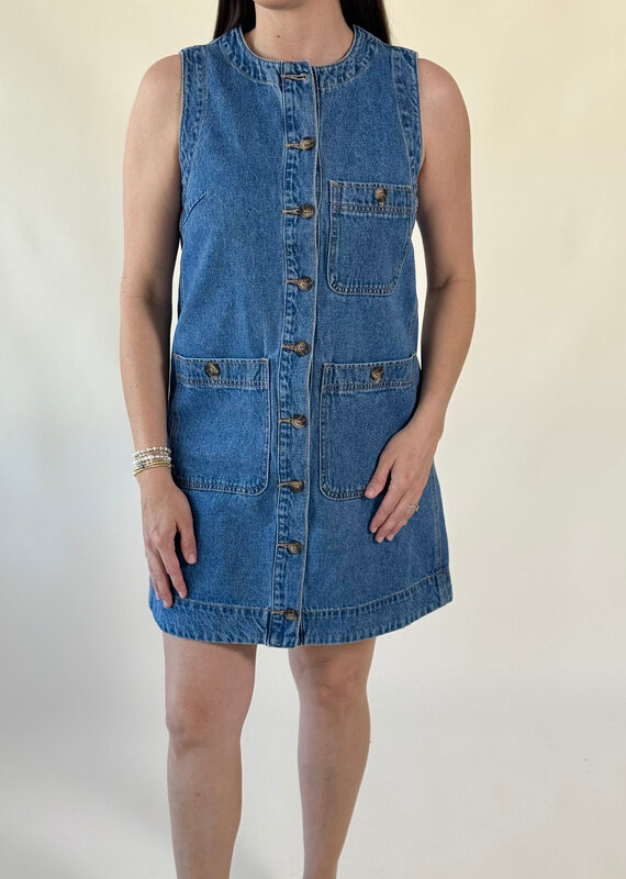 Jenny Button Front Denim Dress