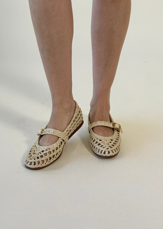Steve Madden Melody Raffia Flat Natural