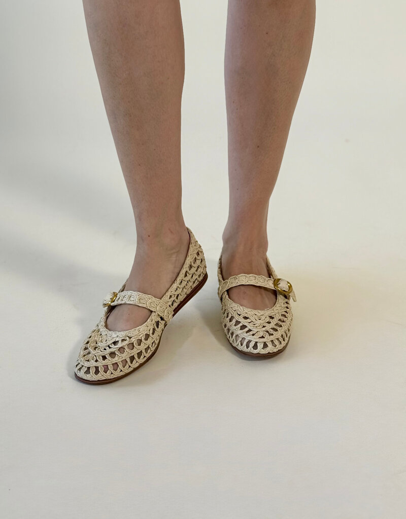 Steve Madden Melody Raffia Flat Natural