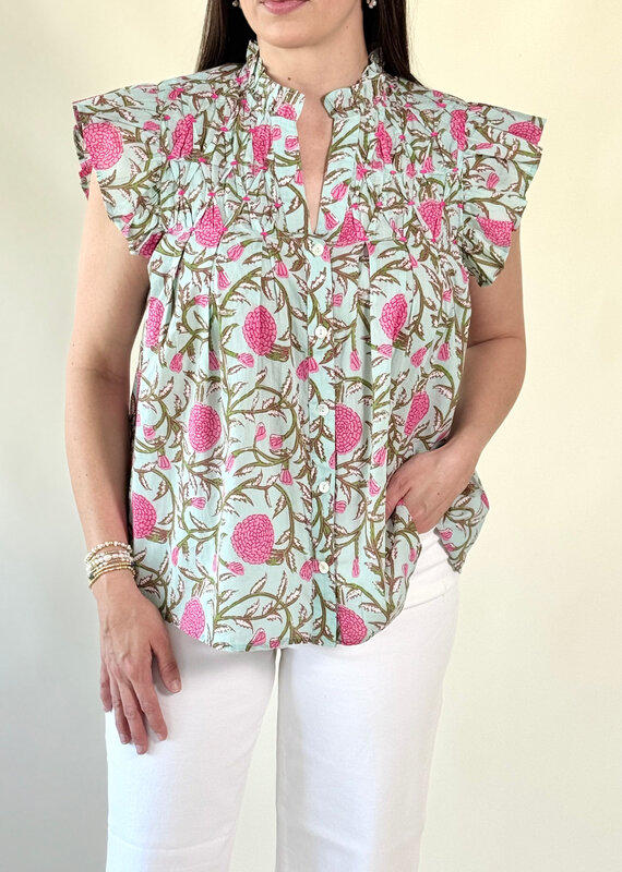Cora Floral Button Up Blouse