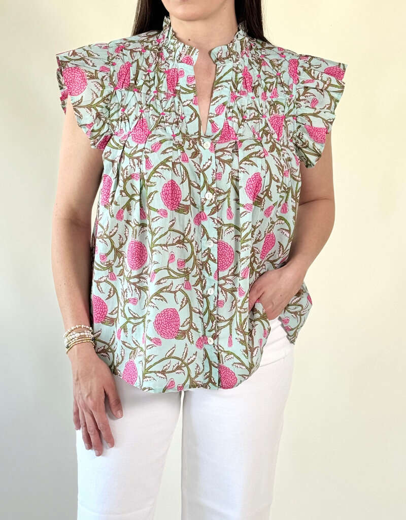 Cora Floral Button Up Blouse