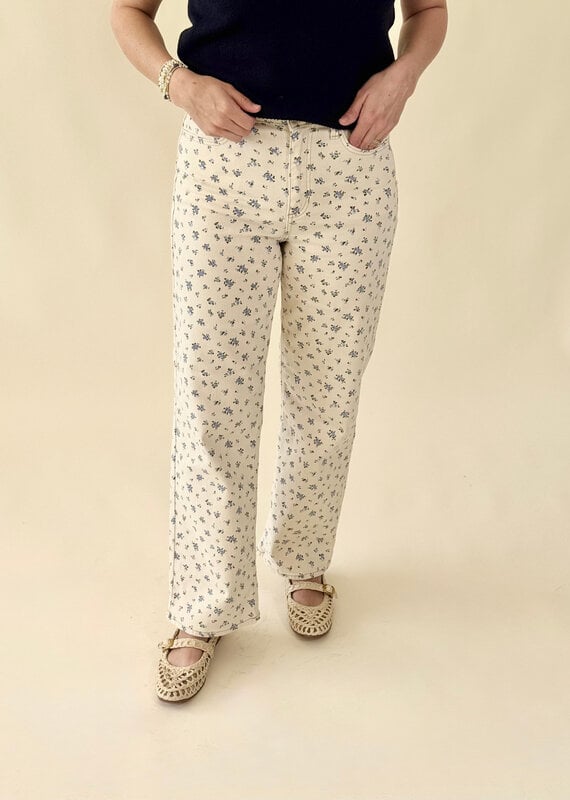 Flower Print Vintage Straight