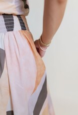 Neutral Prism Collared Midi Dress