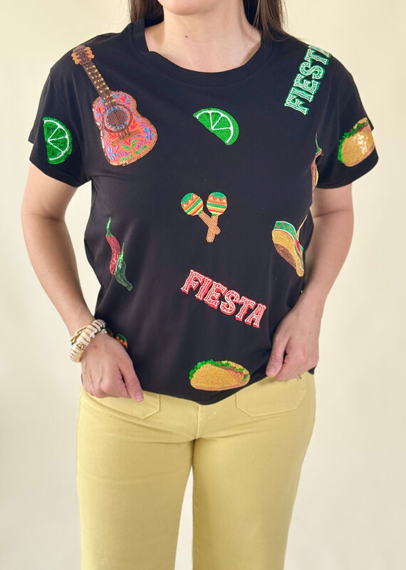 Queen of Sparkles Black Fiesta Icon Tee