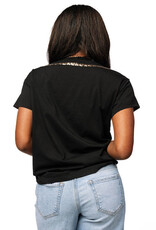 Queen of Sparkles Black Multi Turquoise Necklace Tee