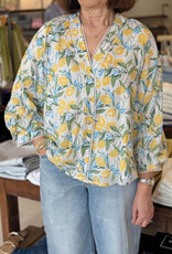 Lemon & Floral Print Blouse
