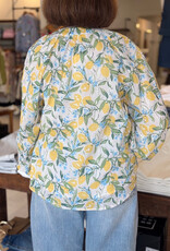 Lemon & Floral Print Blouse