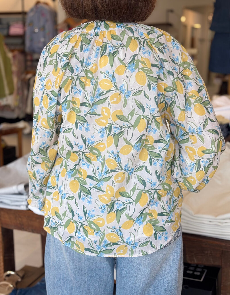 Lemon & Floral Print Blouse