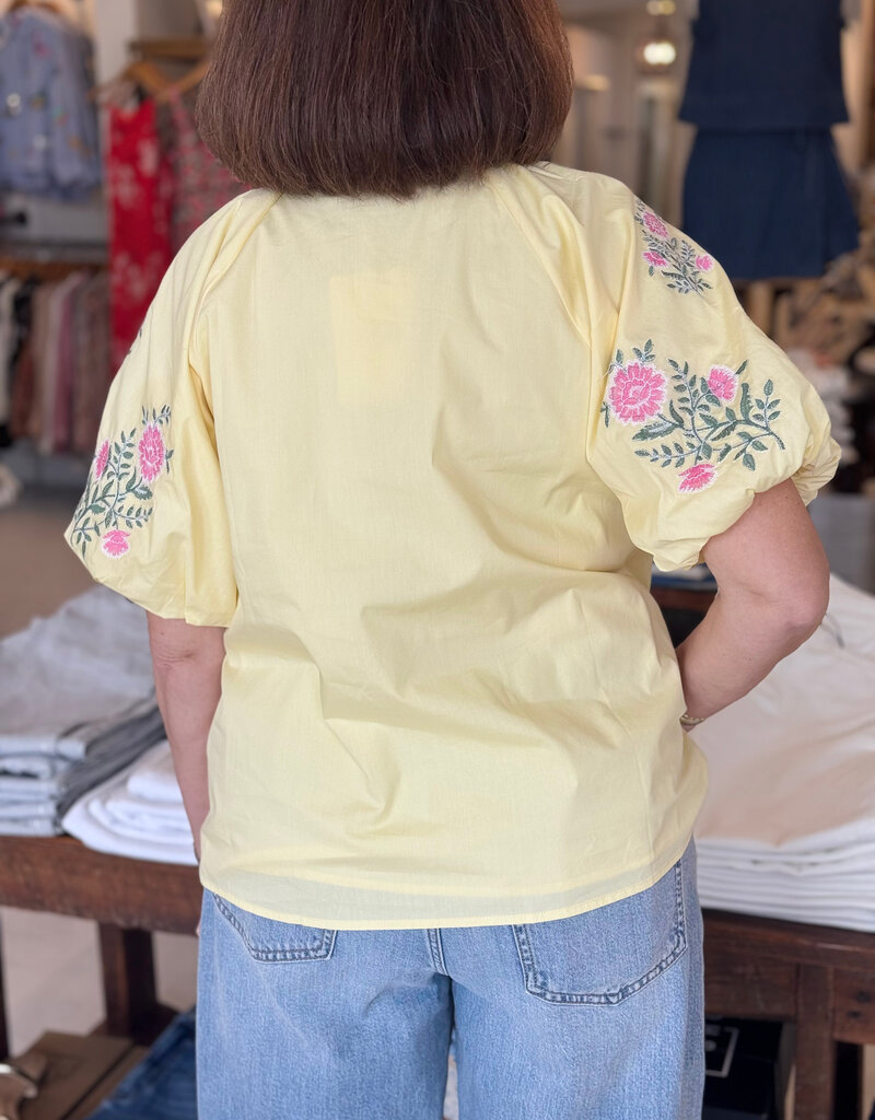 Judith Embroidered Blouse Yellow