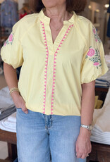 Judith Embroidered Blouse Yellow