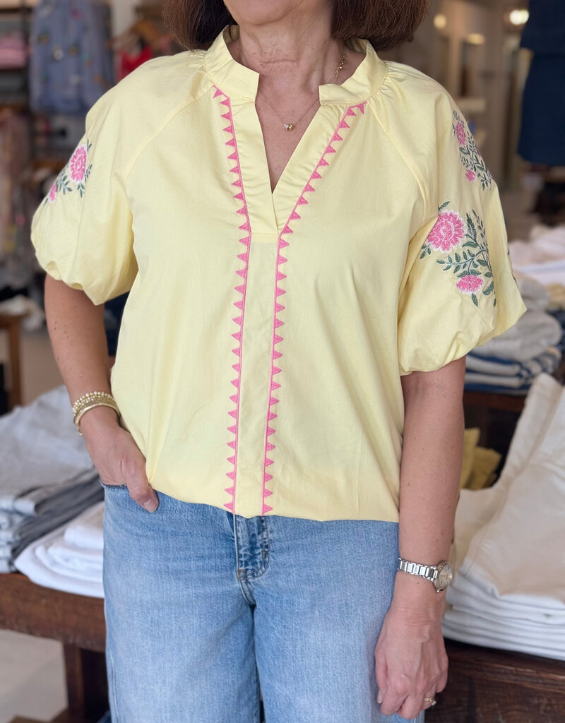 Judith Embroidered Blouse Yellow