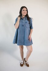 Free People Remino Denim Mini Ocean Blue