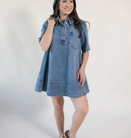 Free People Remino Denim Mini Ocean Blue