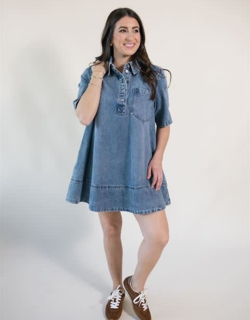Free People Remino Denim Mini Ocean Blue