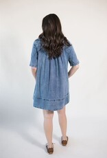 Free People Remino Denim Mini Ocean Blue