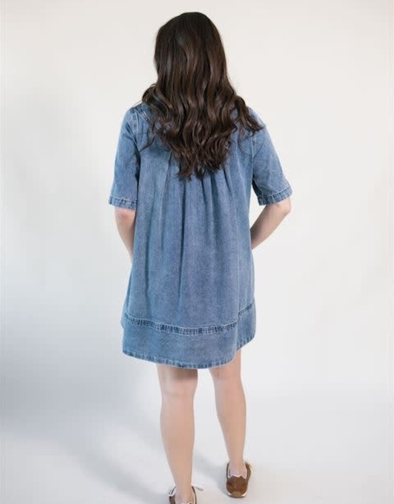 Free People Remino Denim Mini Ocean Blue
