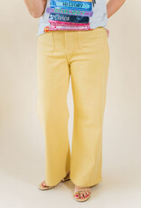 Just Black Yellow Patch Pocket Wide Leg