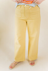 Just Black Yellow Patch Pocket Wide Leg