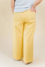 Just Black Yellow Patch Pocket Wide Leg