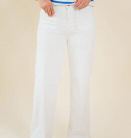 JBD White Mini Patch Pocket Wide Leg