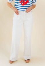 JBD White Mini Patch Pocket Wide Leg