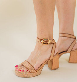 Steve Madden Elida Raffia Platform Heel Raffia