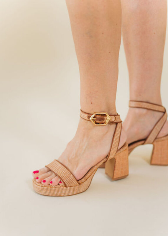 Steve Madden Elida Raffia Platform Heel Raffia