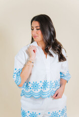 French Connection Alissa Cotton Embroidered Top