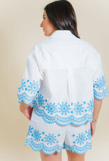 French Connection Alissa Cotton Embroidered Top