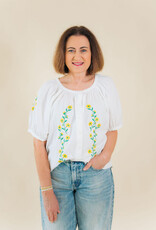 Karen Kane Sundazed Embroidered Peasant Top