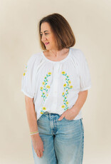 Karen Kane Sundazed Embroidered Peasant Top