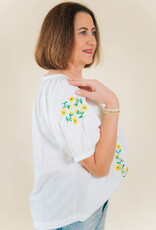 Karen Kane Sundazed Embroidered Peasant Top