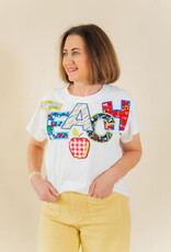 Queen of Sparkles White Multi Fabric Teach Apple Tee