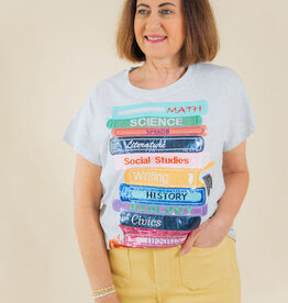 Queen of Sparkles Grey School Book Tee