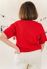 Parker Flag Sweater Top Red