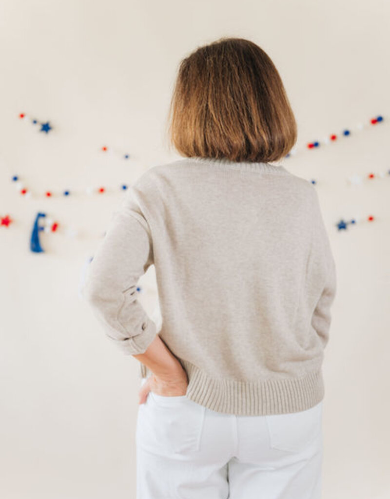 Z Supply Sienna Patriot Sweater Natural Heather
