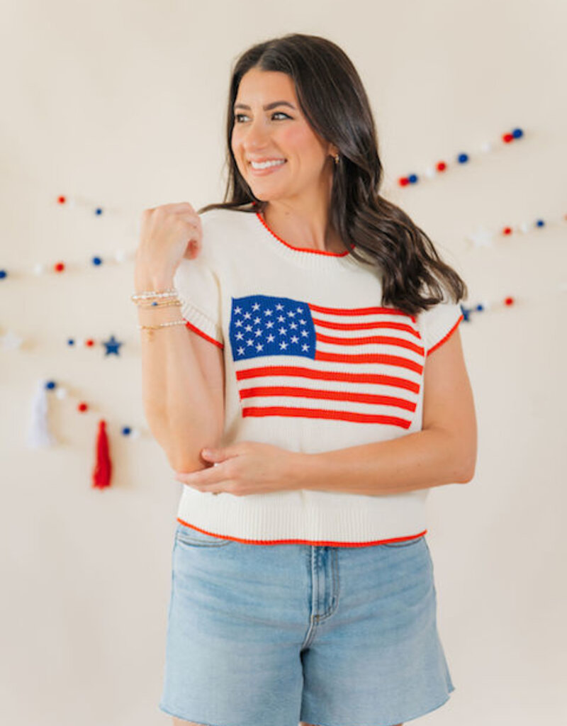 Z Supply Sleeveless Patriot Sweater Cloud