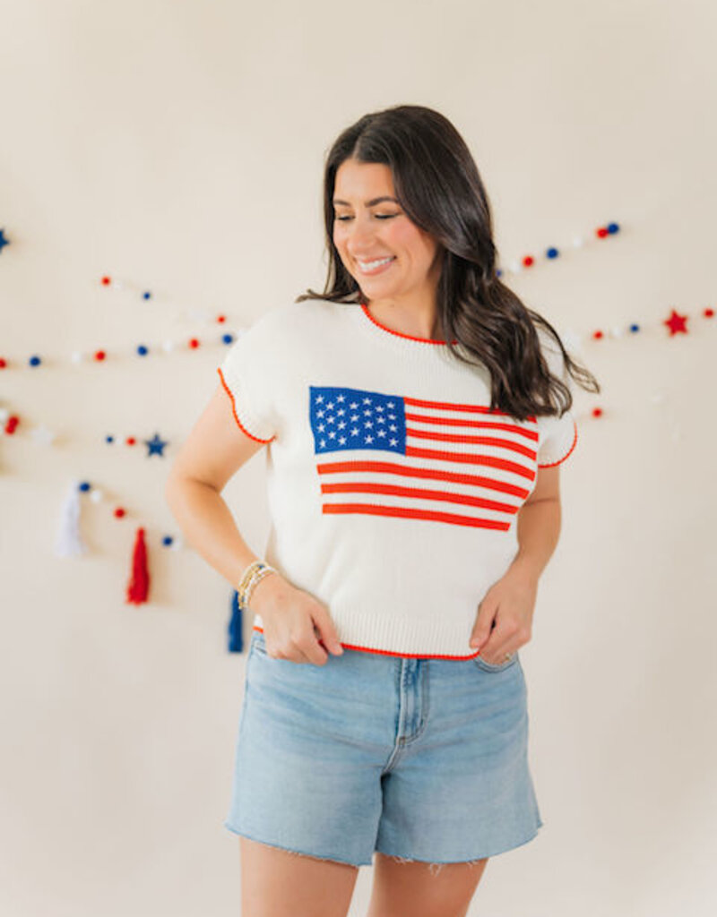 Z Supply Sleeveless Patriot Sweater Cloud