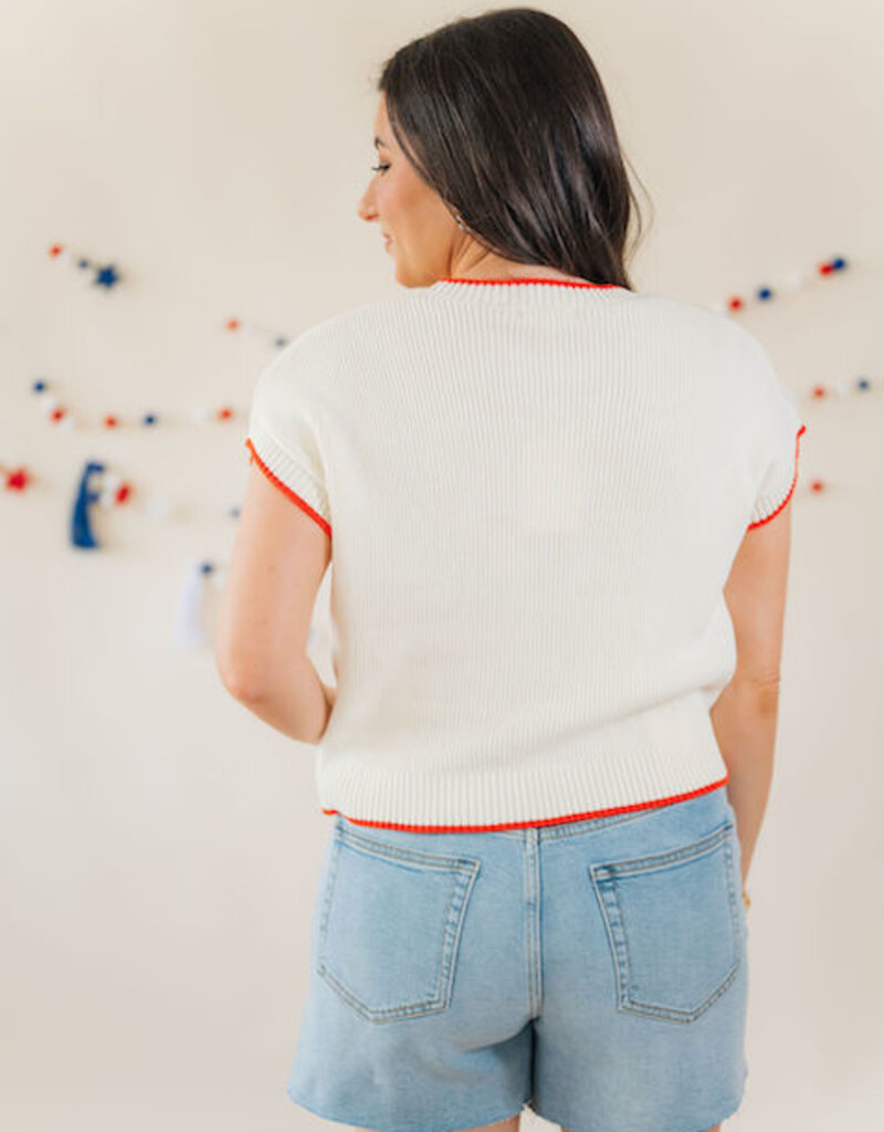 Z Supply Sleeveless Patriot Sweater Cloud