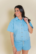 Z Supply Everyday Denim Button Up Coastal Water