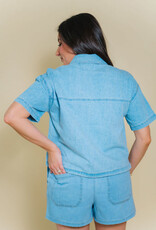 Z Supply Everyday Denim Button Up Coastal Water