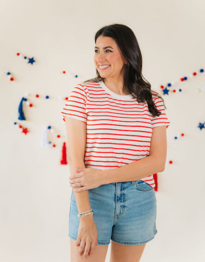 Z Supply Junie Striped Tee Lychee