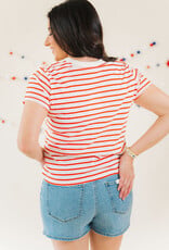 Z Supply Junie Striped Tee Lychee