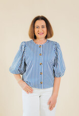 Karen Kane Rhythm & Blues Puff Sleeve Blouse