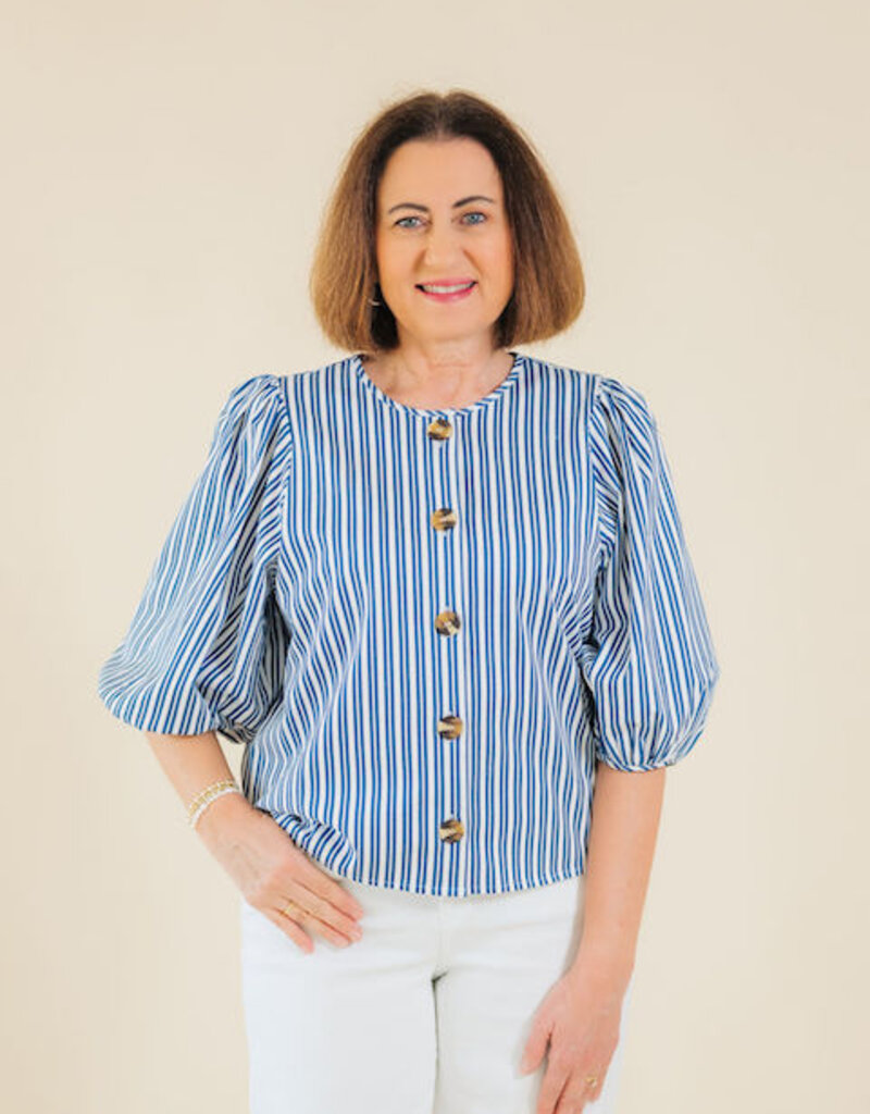 Karen Kane Rhythm & Blues Puff Sleeve Blouse